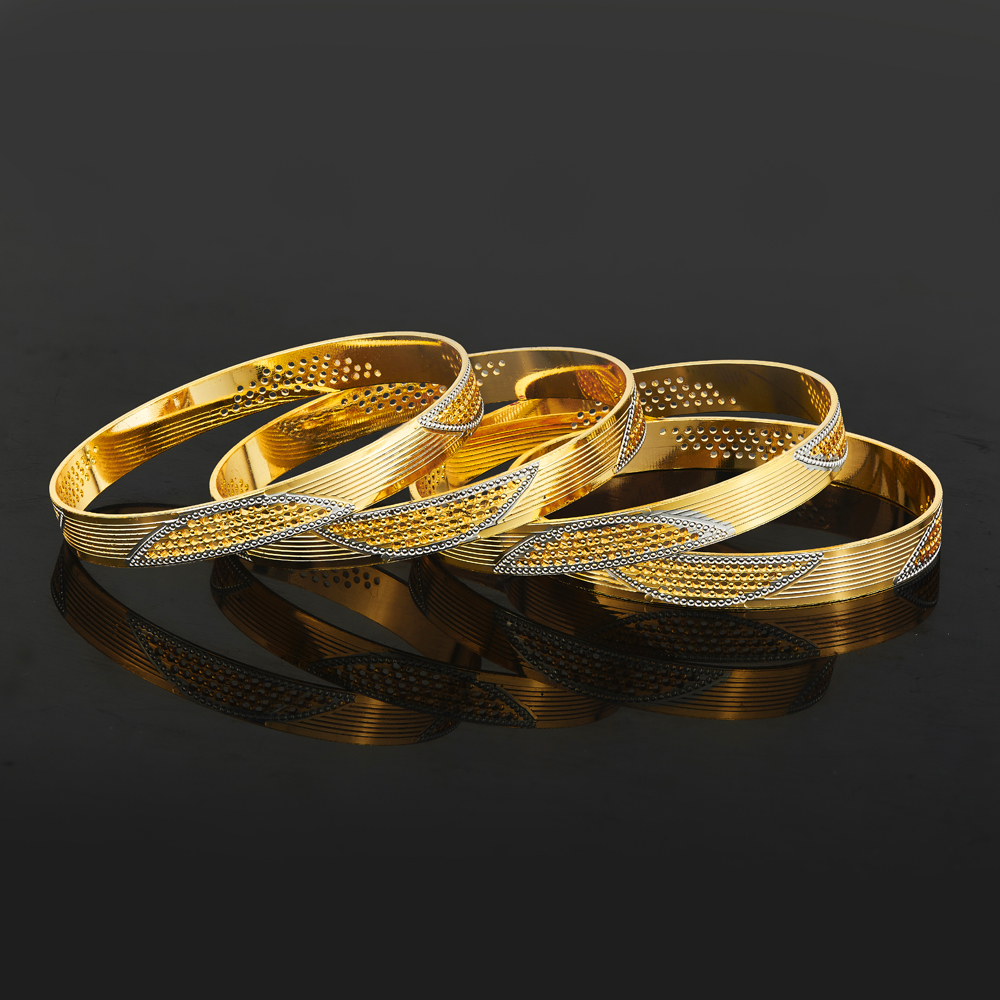 Honeycomb Gold Tone Bangles