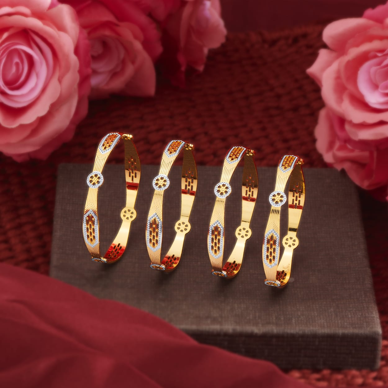 Art-Deco Flower Bangles