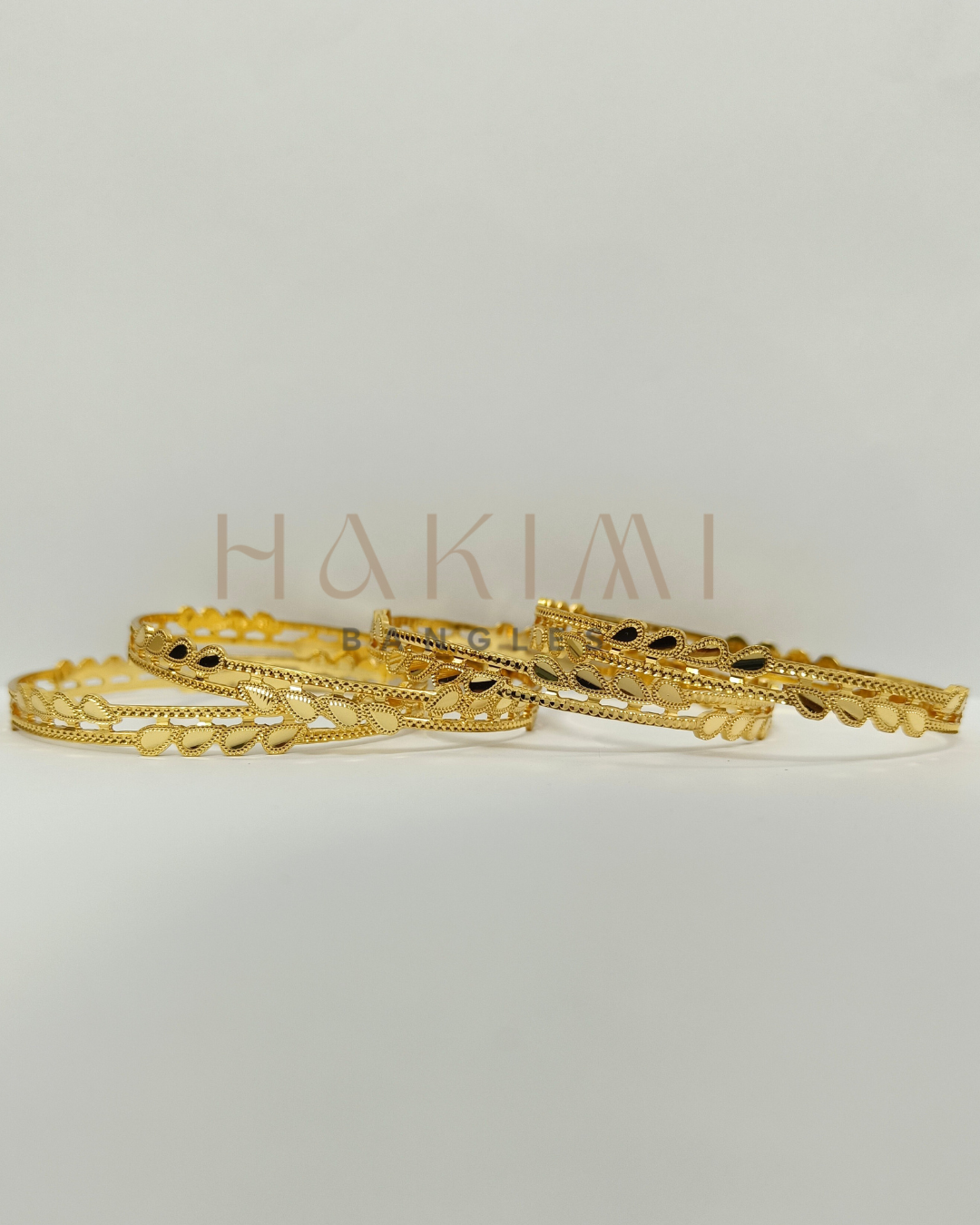 Heart-Shaped Cutwork Gold Bangles